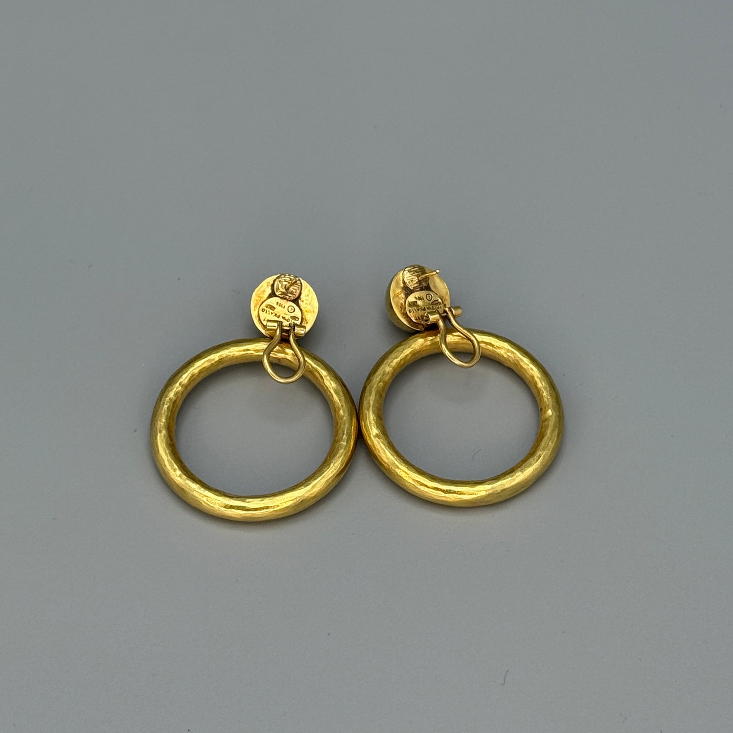 Estate Paloma Picasso for Tiffany & Co. 18k Yellow Gold Circle Drop Earrings