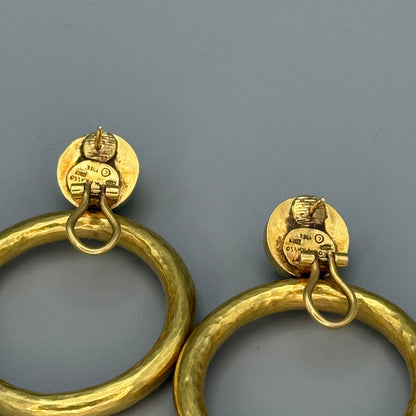 Estate Paloma Picasso for Tiffany & Co. 18k Yellow Gold Circle Drop Earrings