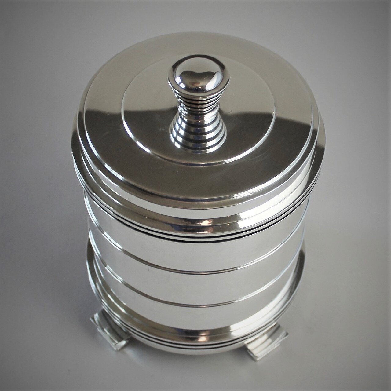 Georg Jensen Sterling Silver Very Rare Tobacco Jar, No.796 by Jorgen Jensen