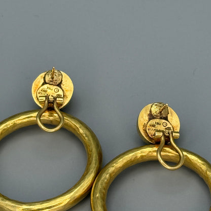 Estate Paloma Picasso for Tiffany & Co. 18k Yellow Gold Circle Drop Earrings