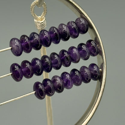 Estate Jean Paul Gaultier Sterling Silver and Amethyst Abacus Medallion Necklace