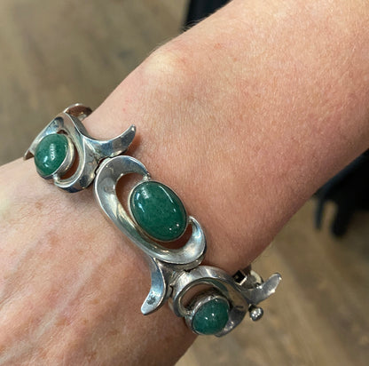 Antonio Pineda Silver and Aventurine Quartz Bracelet