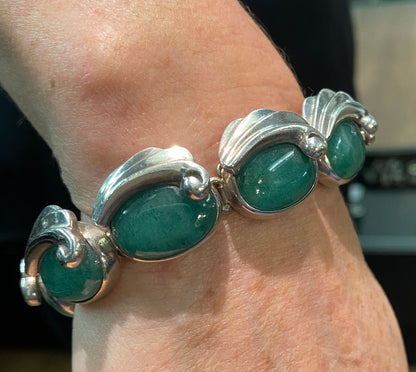 Antonio Pineda Silver and Aventurine Quartz Bracelet