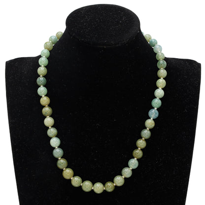 Estate Antique Grey-Green Graduated Jadeite Bead Necklace