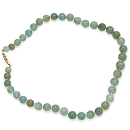 Estate Blueish Grey Jadeite Graduated Bead Necklace