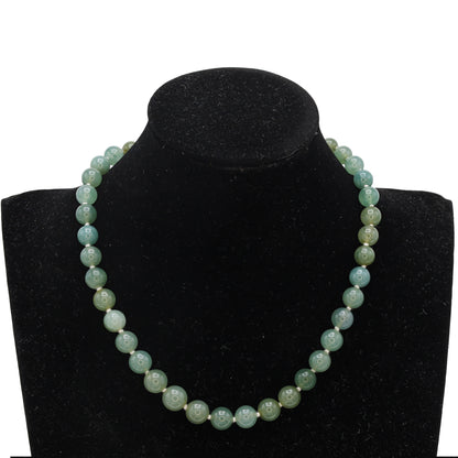 Estate Blueish Grey Jadeite Graduated Bead Necklace