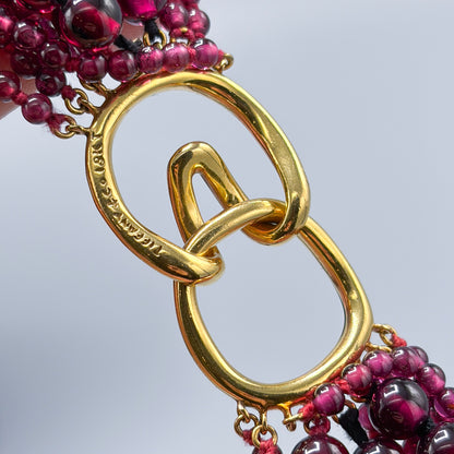 Estate Tiffany & Co. Multi Strand Garnet Necklace with 18KT Gold Clasp