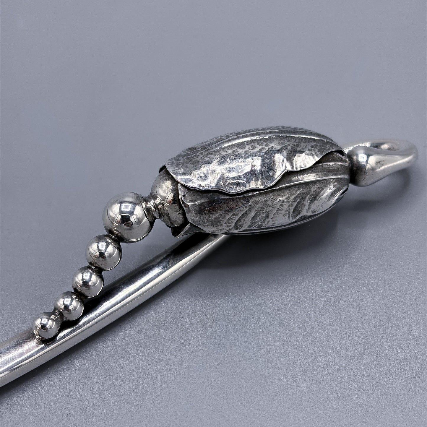 Estate Georg Jensen Sterling Silver Blossom Punch Ladle with Double Spout in Original Box No 84