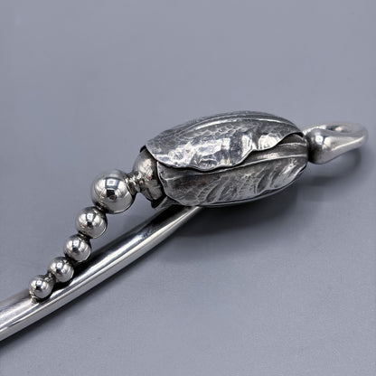Estate Georg Jensen Sterling Silver Blossom Punch Ladle with Double Spout in Original Box No 84