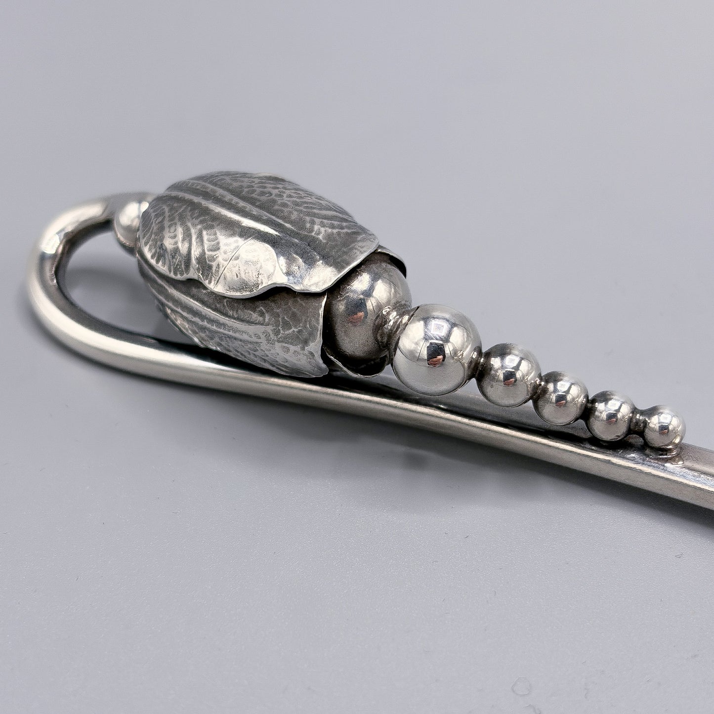 Estate Georg Jensen Sterling Silver Blossom Punch Ladle with Double Spout in Original Box No 84