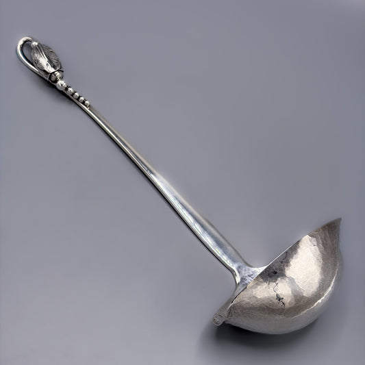 Estate Georg Jensen Sterling Silver Blossom Punch Ladle with Double Spout in Original Box No 84
