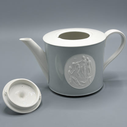 Estate KPM ARCADIA Pattern Gray & White Porcelain Teapot
