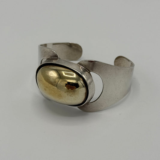 Estate Sterling Silver and Vermeil Cuff