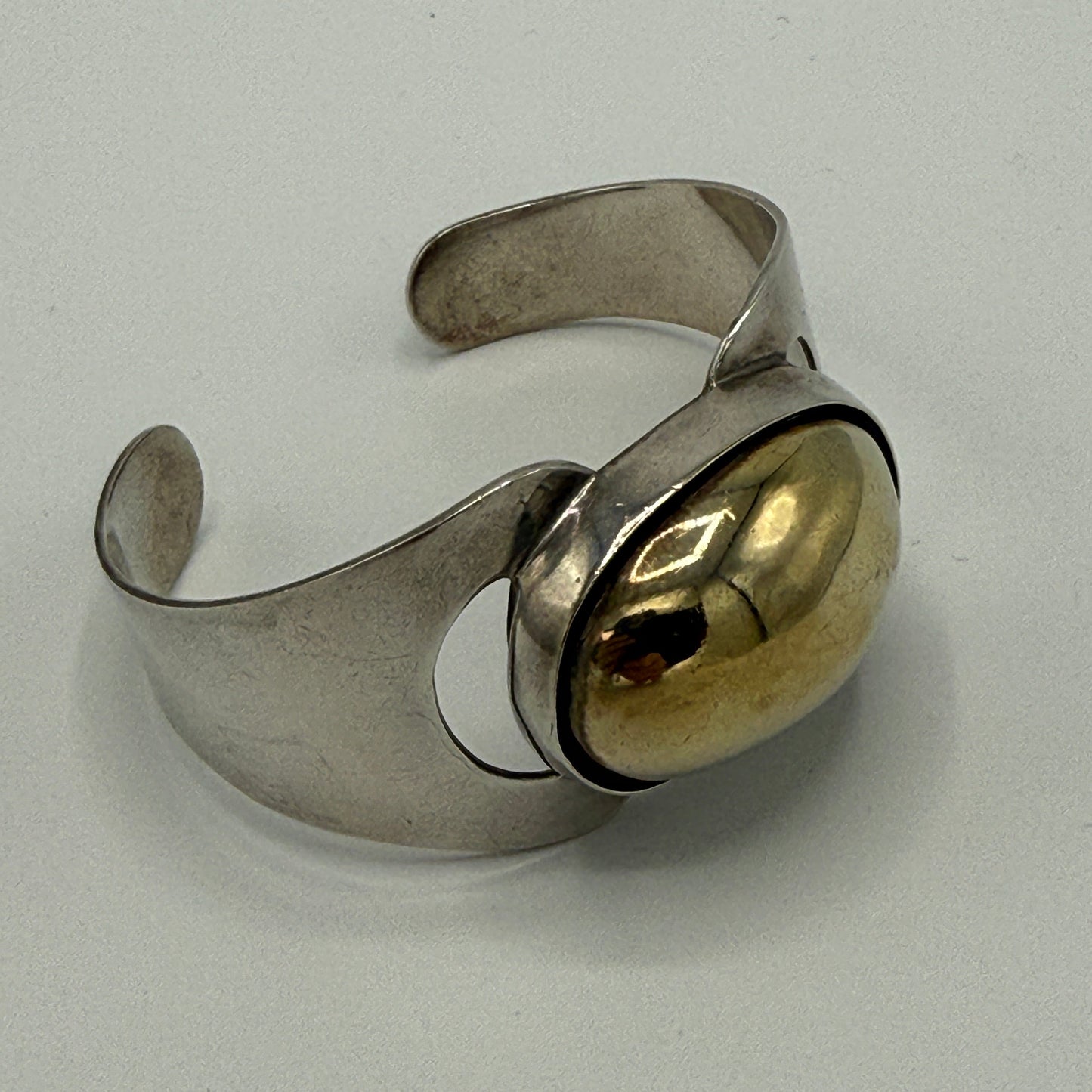 Estate Sterling Silver and Vermeil Cuff
