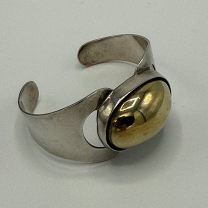 Estate Sterling Silver and Vermeil Cuff