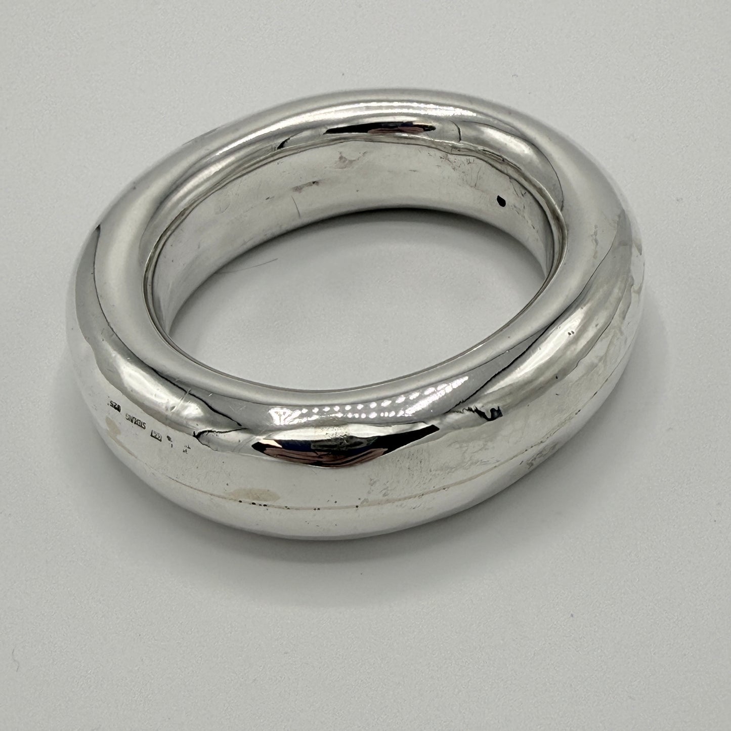 Estate Sterling Silver Doughnut Bangle