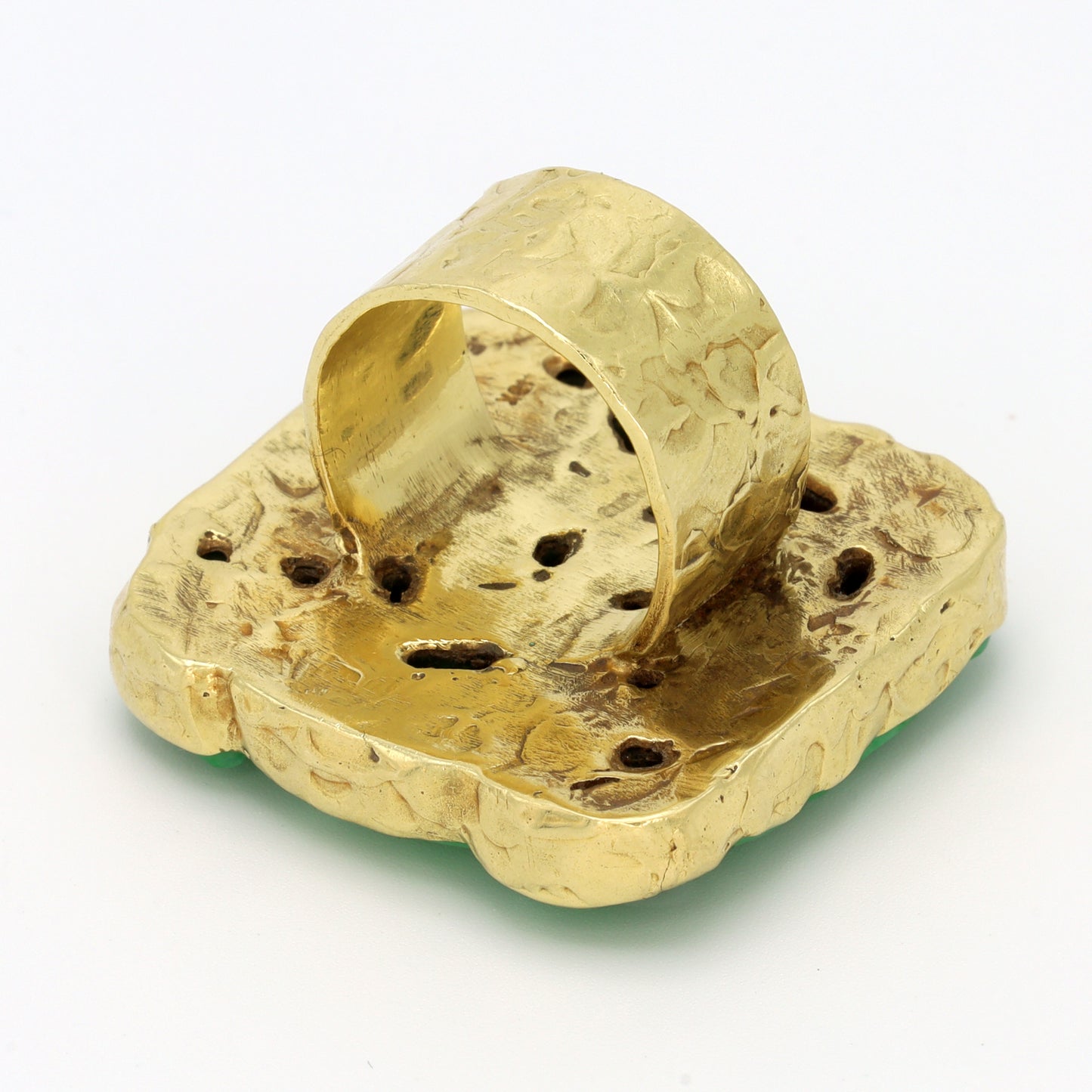 Estate Ed Weiner 18kt Gold Custom Jadeite Statement Ring