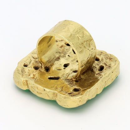 Estate Ed Weiner 18kt Gold Custom Jadeite Statement Ring