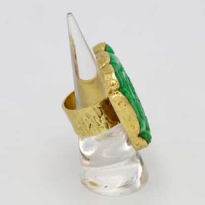 Estate Ed Weiner 18kt Gold Custom Jadeite Statement Ring