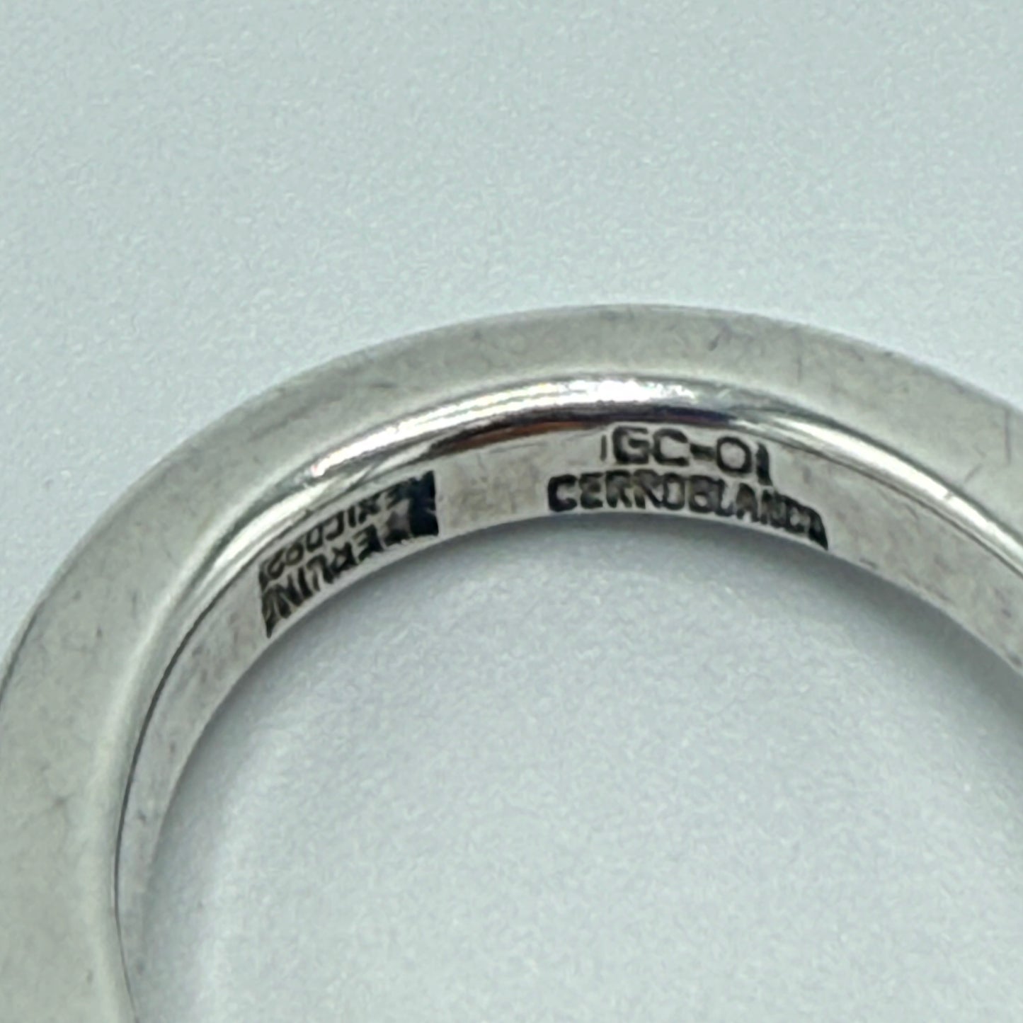 Estate Sterling Silver Modernist Ring with Amber Ball