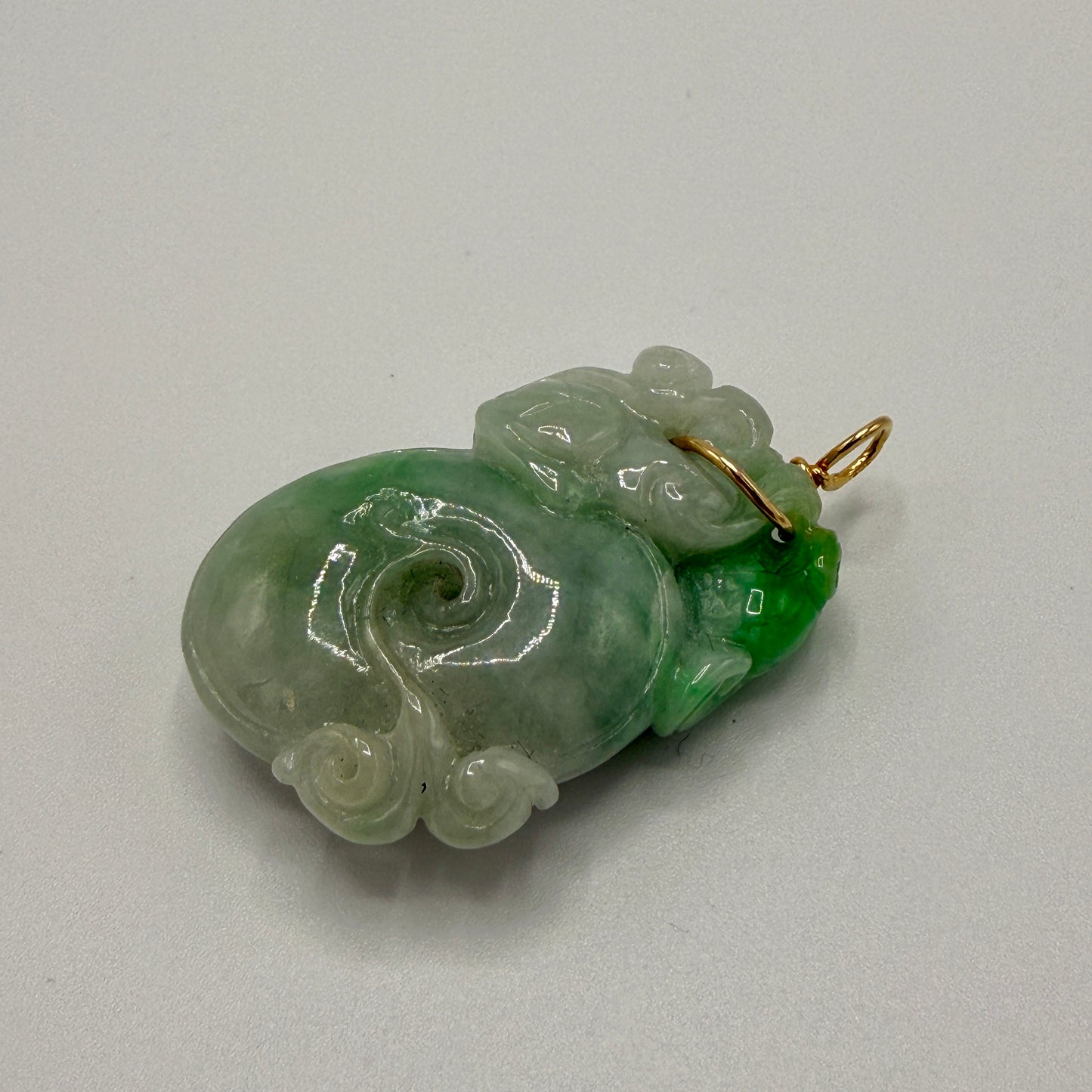 Estate Natural Apple Green Jadeite Pendant