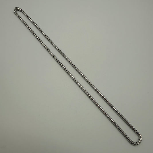 Estate 18kt White Gold Tubular Chain Necklace