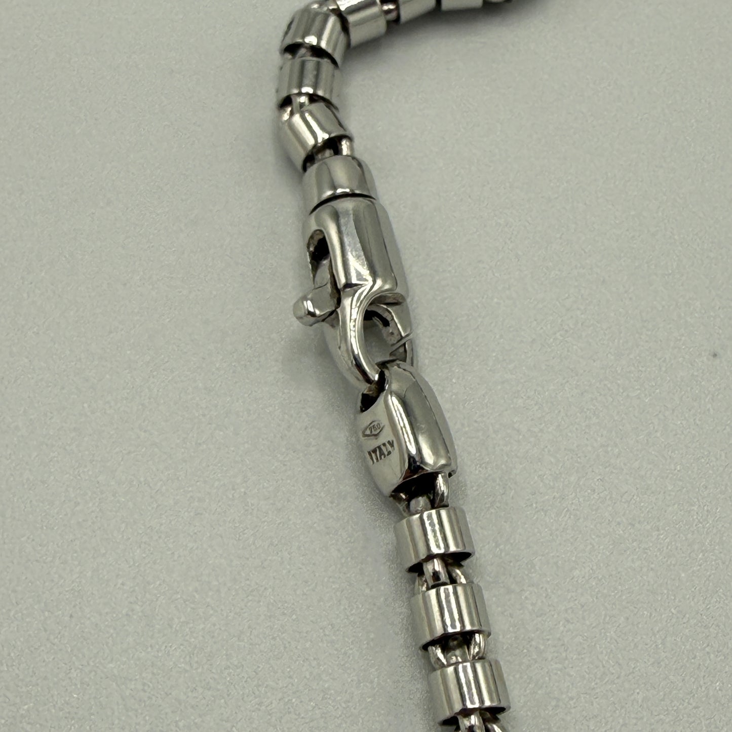 Estate 18kt White Gold Tubular Chain Necklace