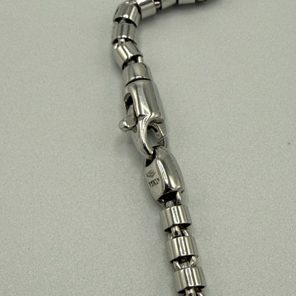 Estate 18kt White Gold Tubular Chain Necklace