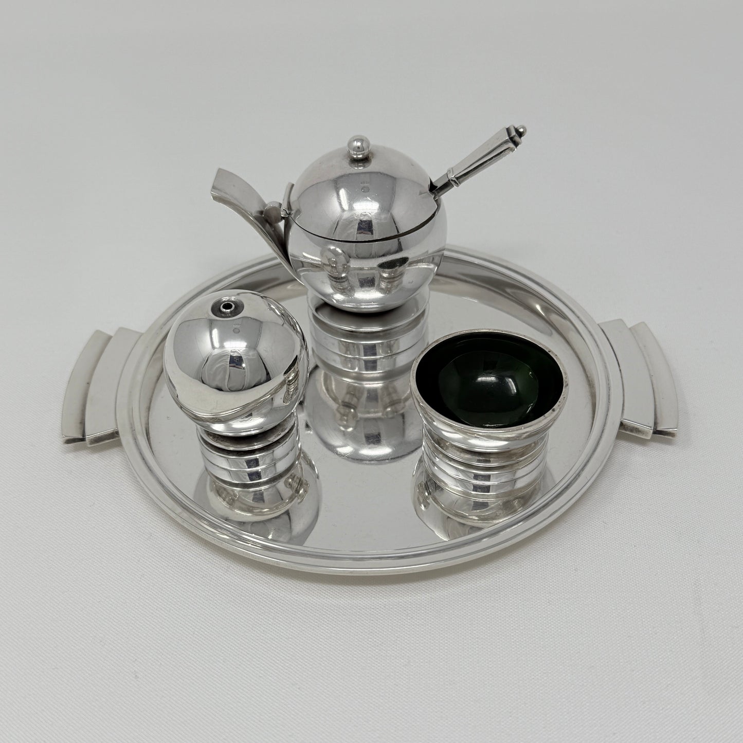 Georg Jensen Sterling Silver Pyramid Cruet Set by Harald Nielsen No 632