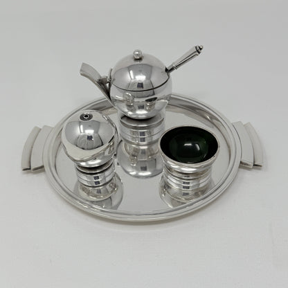 Georg Jensen Sterling Silver Pyramid Cruet Set by Harald Nielsen No 632