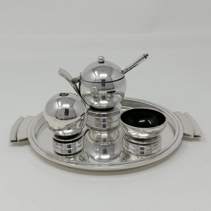 Georg Jensen Sterling Silver Pyramid Cruet Set by Harald Nielsen No 632