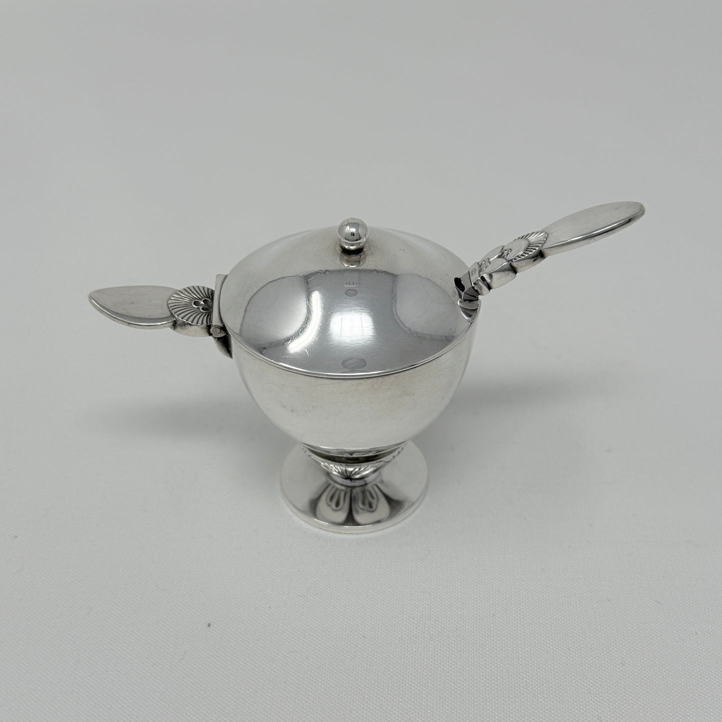 Georg Jensen Sterling Silver Mustard Pot in the "Cactus" Pattern No 629