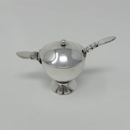 Georg Jensen Sterling Silver Mustard Pot in the "Cactus" Pattern No 629