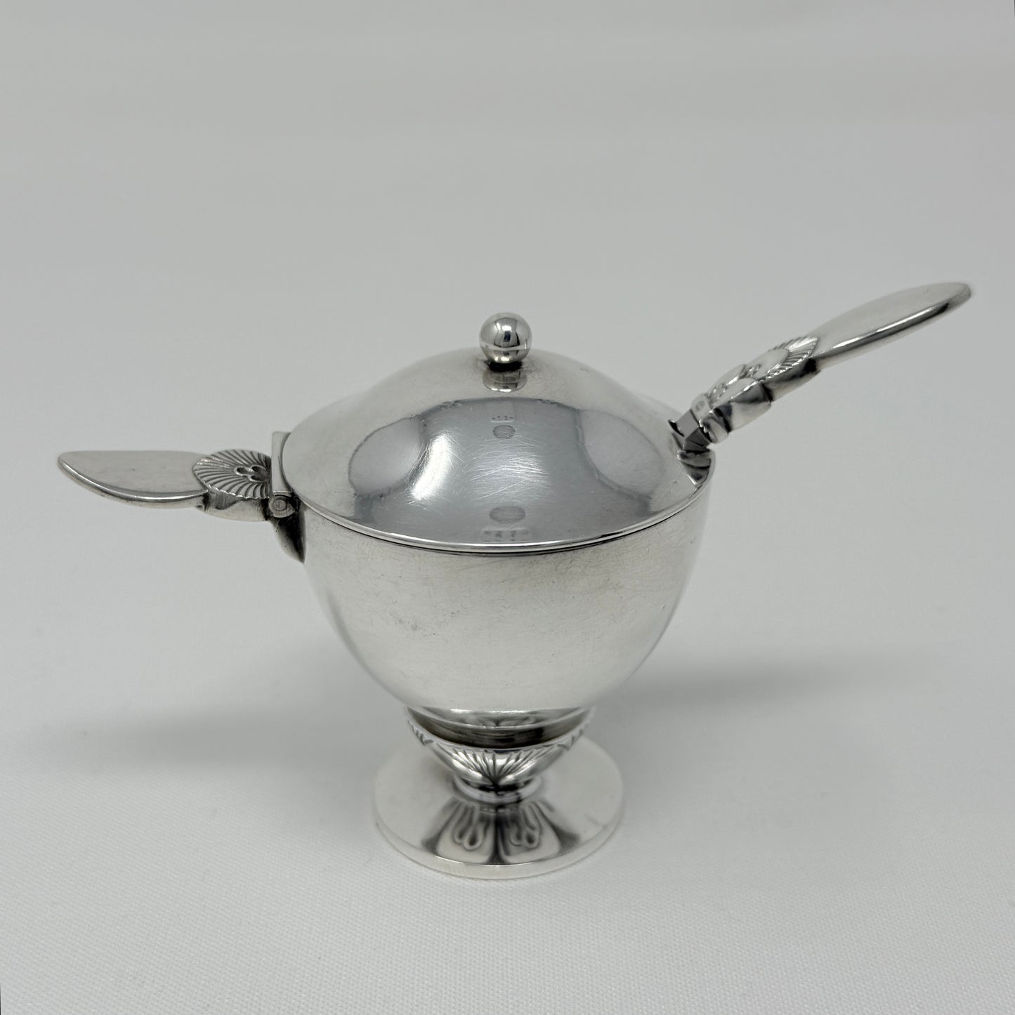 Georg Jensen Sterling Silver Mustard Pot in the "Cactus" Pattern No 629