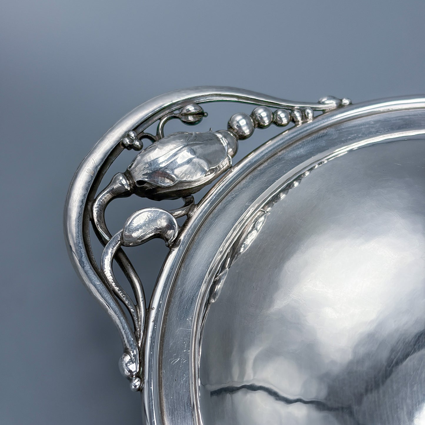Antique Georg Jensen Sterling Silver Oval Lidded Serving Dish & Cover No 2C