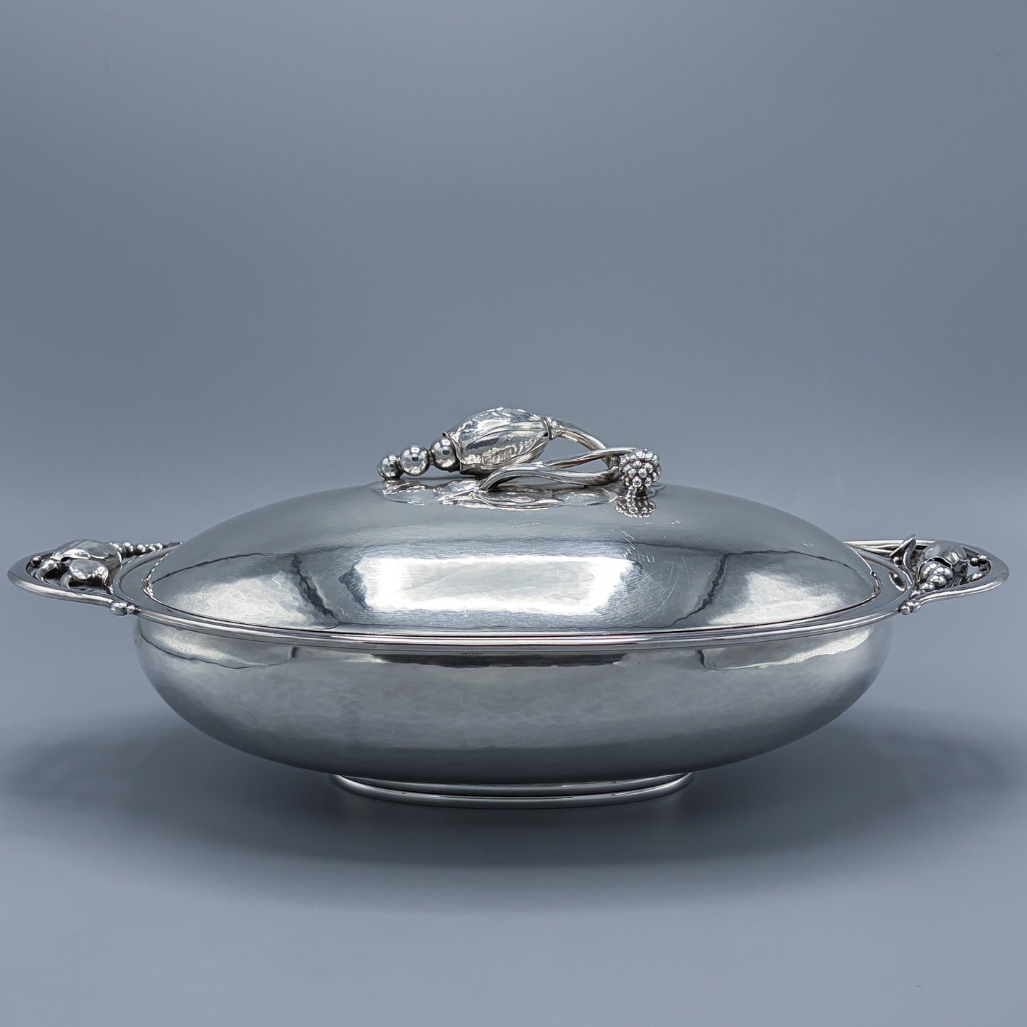 Antique Georg Jensen Sterling Silver Oval Lidded Serving Dish & Cover No 2C