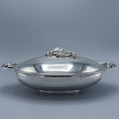 Antique Georg Jensen Sterling Silver Oval Lidded Serving Dish & Cover No 2C