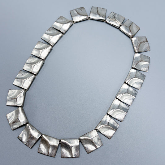 Estate Sterling Silver Lapponia "Galactic Peaks" Necklace Designed by Björn Weckström