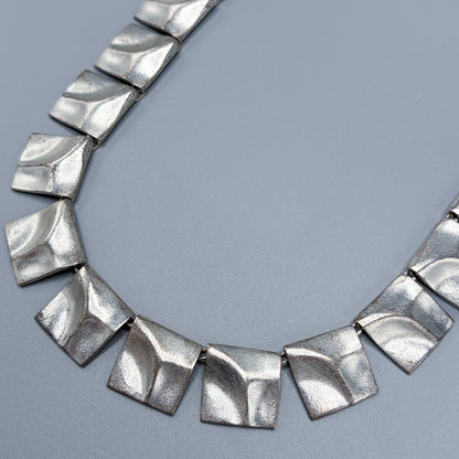 Estate Sterling Silver Lapponia "Galactic Peaks" Necklace Designed by Björn Weckström