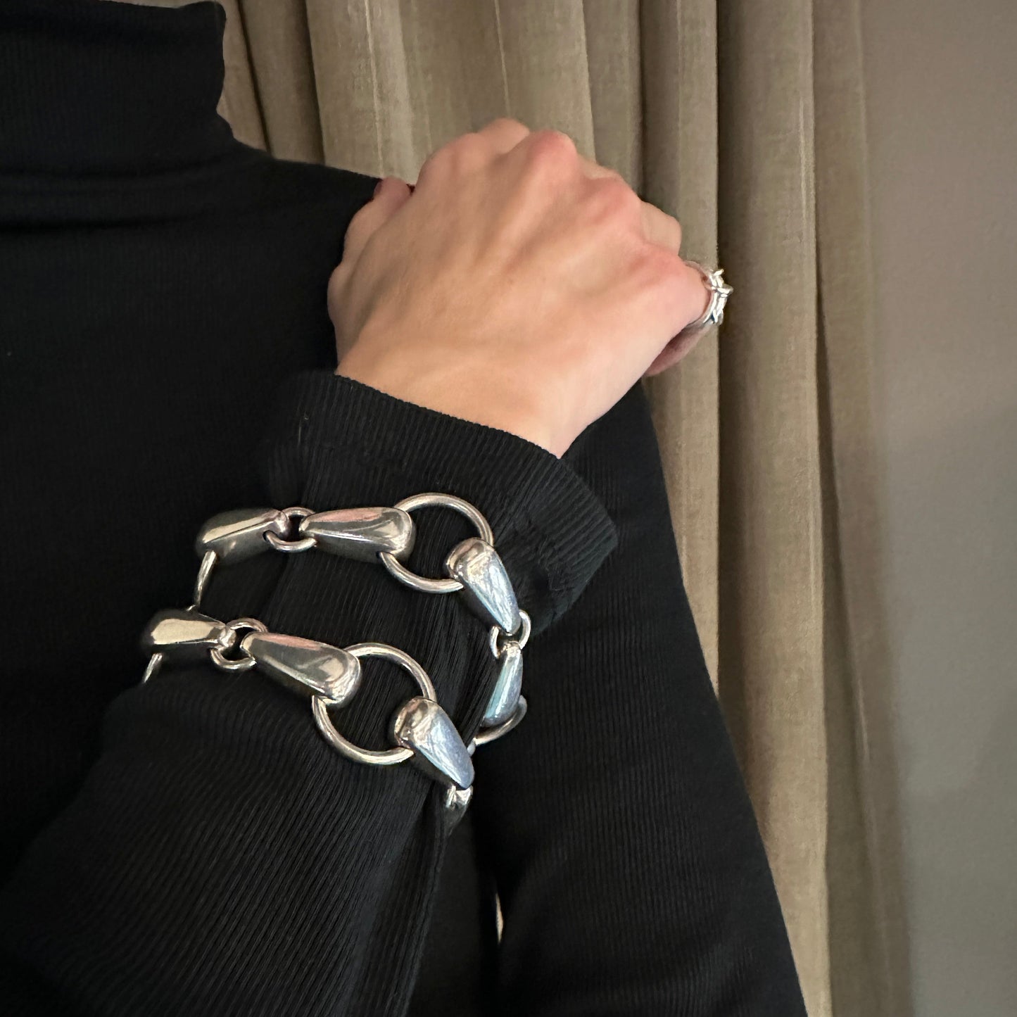 Estate Georg Jensen Sterling Silver Snaffle Bracelet by Flemming Eskildsen No 249