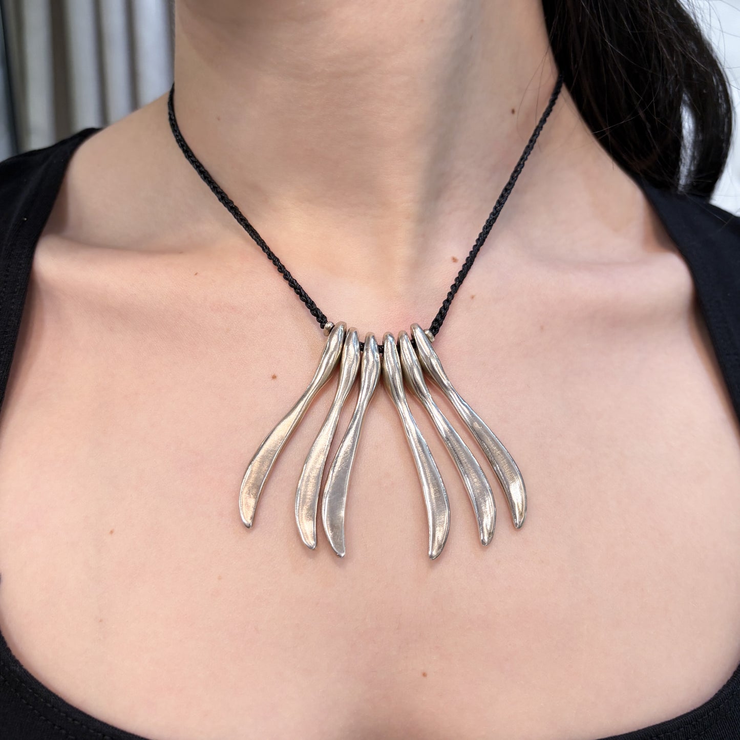 Estate Jill Platner Sterling Silver Large "Bones" Necklace