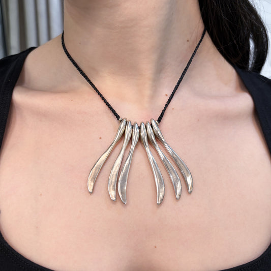 Estate Jill Platner Sterling Silver Large "Bones" Necklace