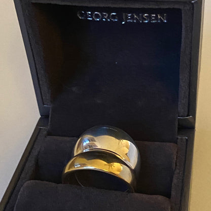 New in Box Georg Jensen Sterling Silver & 18K “Curve” Ring by Regitze Overgaard