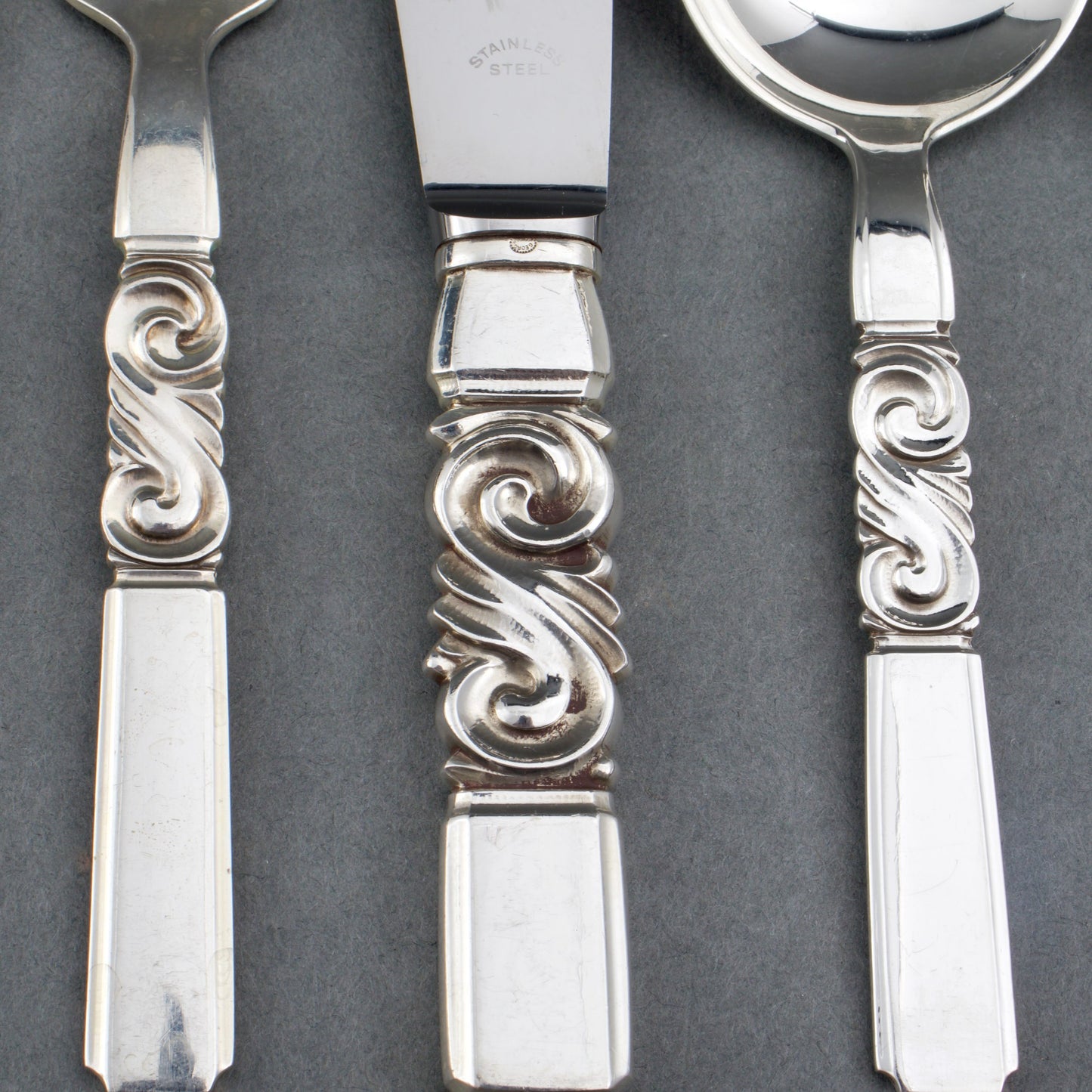 Estate Georg Jensen Sterling Silver Service of 12 of Scroll Pattern by Johan Rohde ( 108)