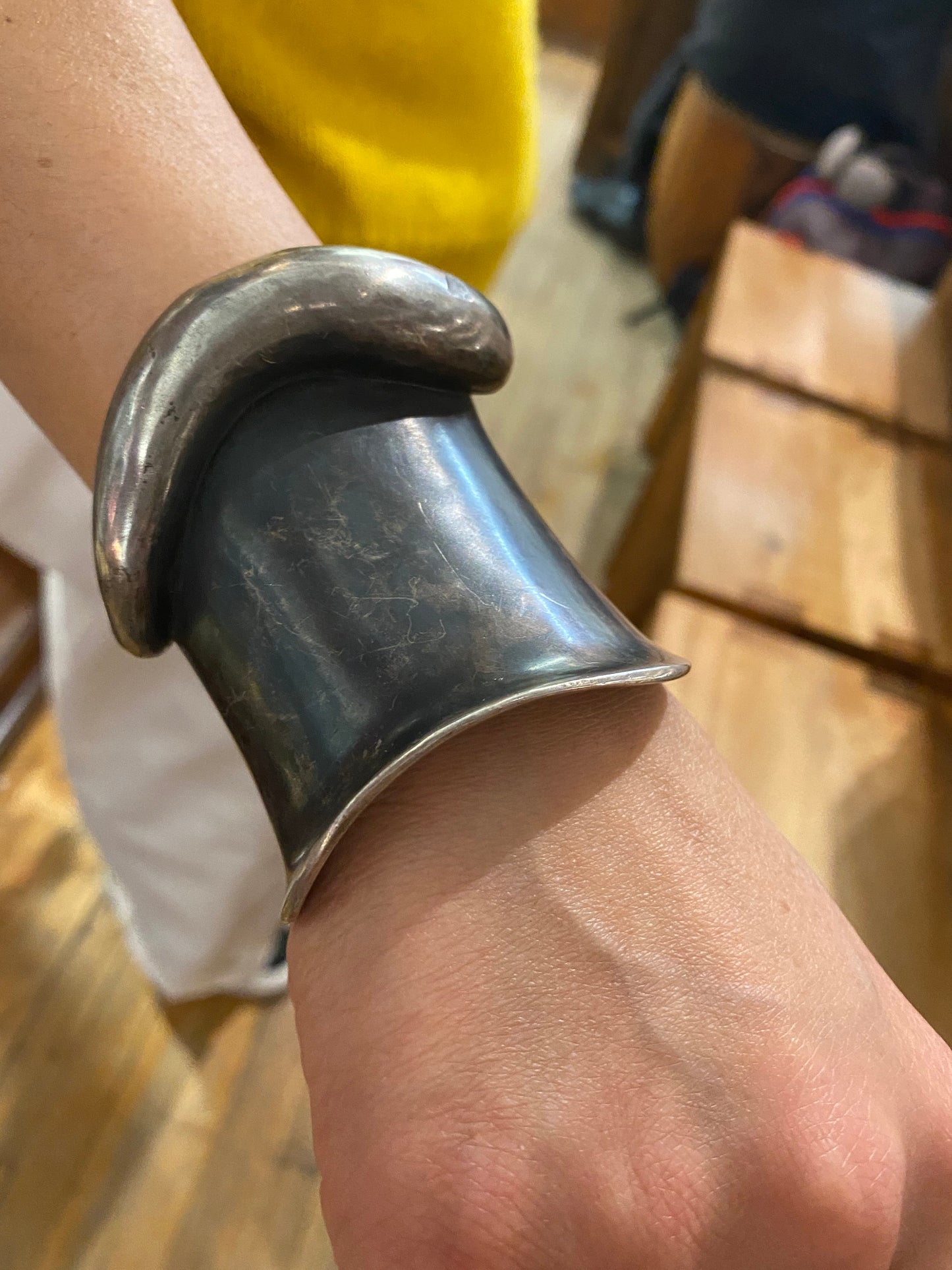 Large Sterling Silver Cuff Bracelet By Takashi Wada