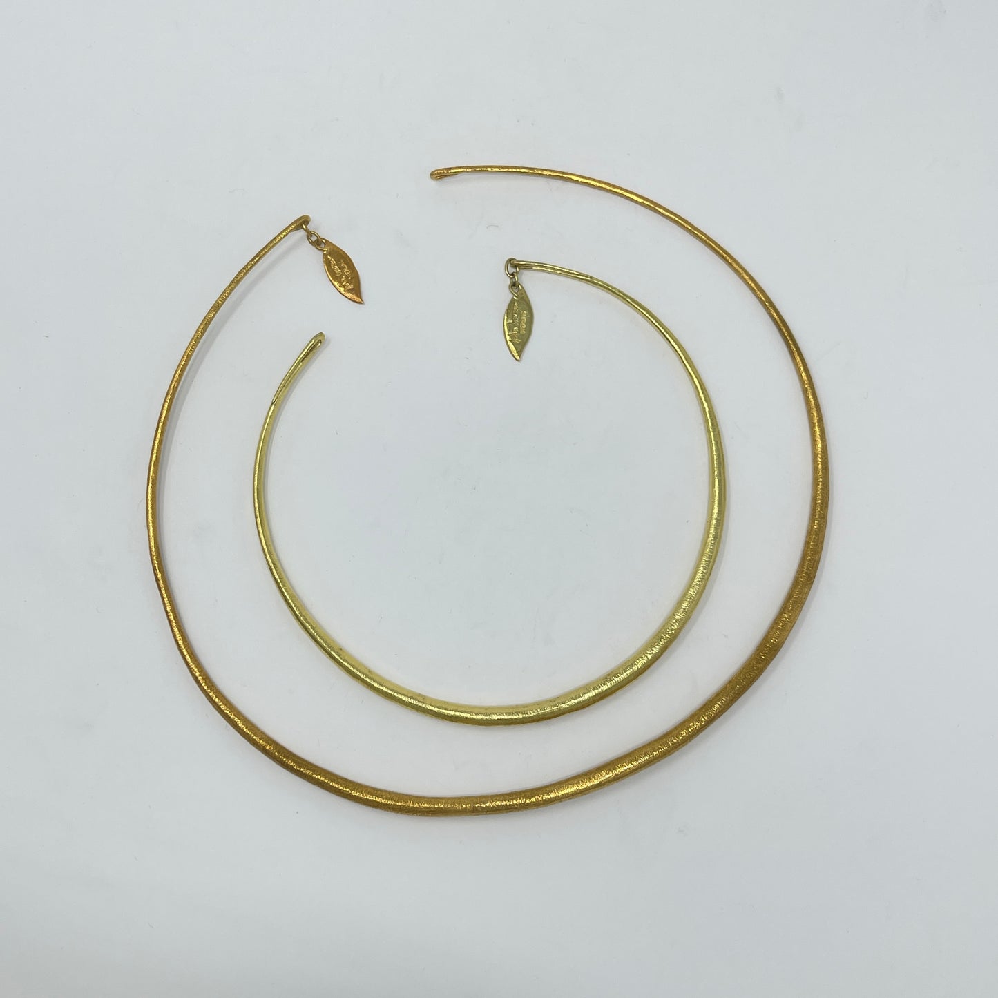 Estate Sterling Silver w/ 24KT Gold Vermeil Small Torque Neck Ring by John Iversen