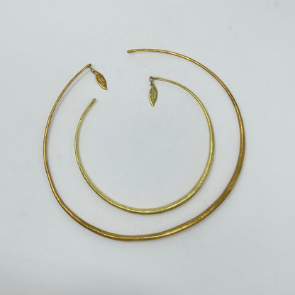 Estate Sterling Silver w/ 24KT Gold Vermeil Small Torque Neck Ring by John Iversen