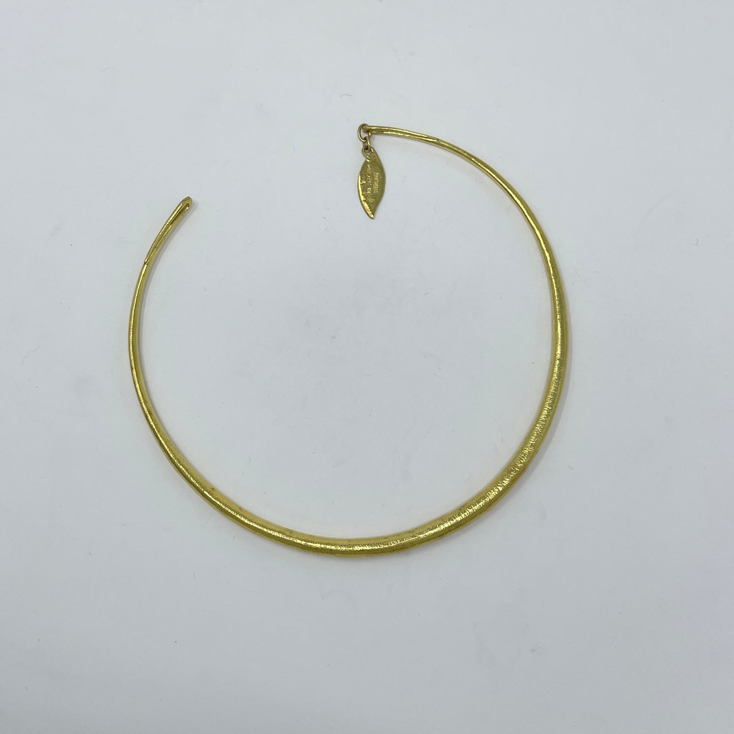 Estate Sterling Silver w/ 24KT Gold Vermeil Small Torque Neck Ring by John Iversen