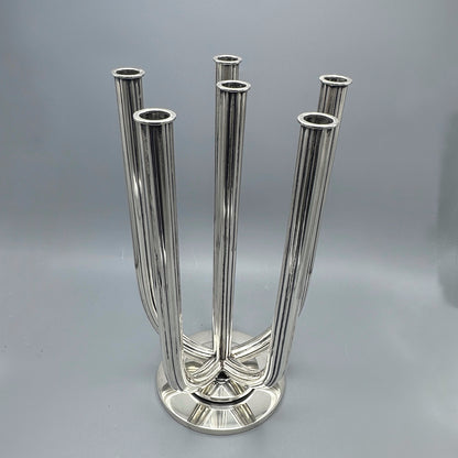 Estate Sterling Silver Georg Jensen Six-Light Candelabra by Harald Nielsen No 751