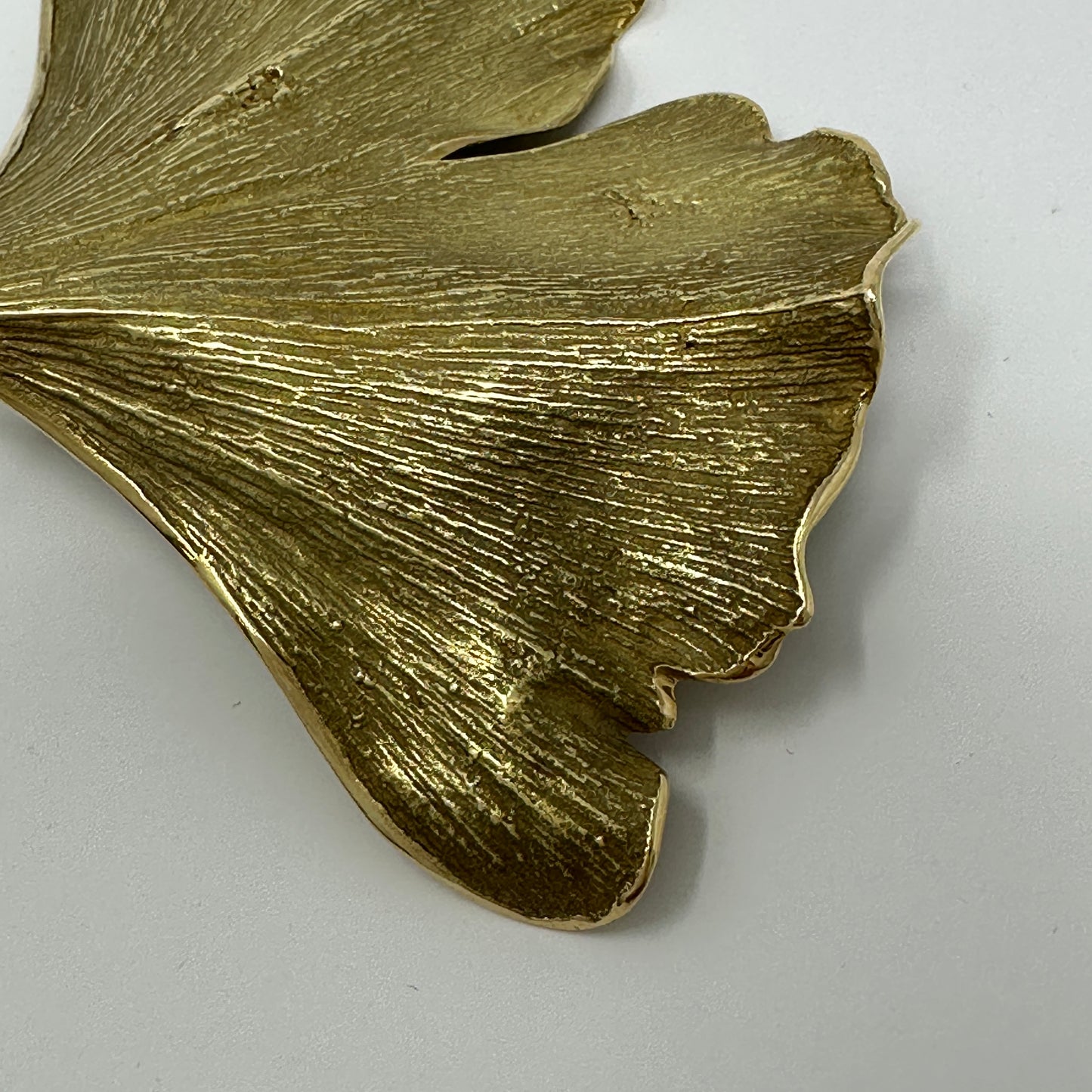 John Iversen 18kt Ginkgo Leaf Brooch